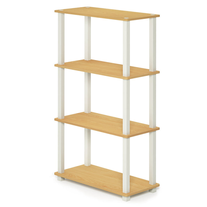 Furinno Turn-N-Tube 5-Tier Multipurpose Shelf / Display Rack / Storage Shelf / Bookshelf, Classic Tubes, Sonoma Oak/White 5-Tier Classic Tube