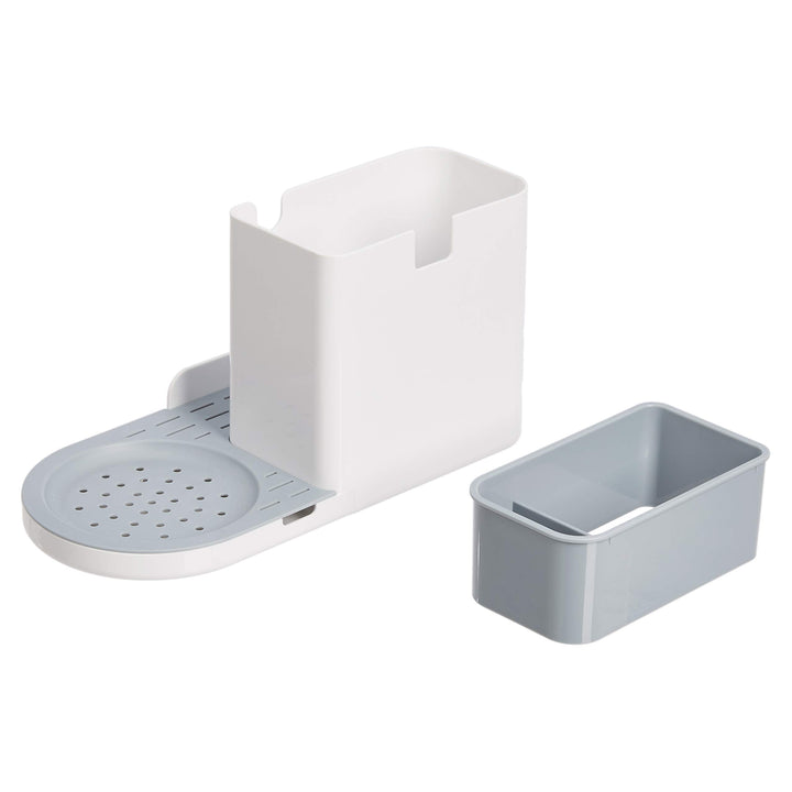 Basics Kitchen Sink Organizer/Sponge Holder, Large, White