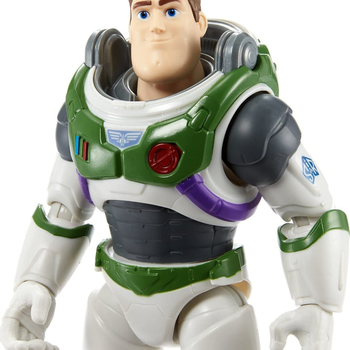 Mattel Disney and Pixar Lightyear 12-in Action Figure with Accessories, Buzz Lightyear with 4 Gear Up Accessories