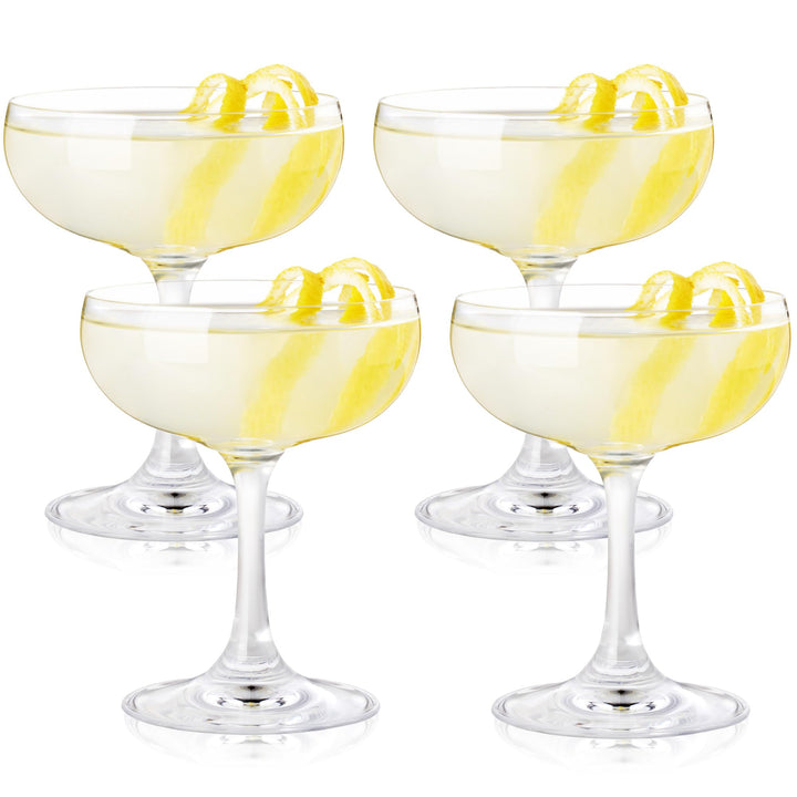 True Coupe Cocktail Glasses, Barware Drinking Glasses, Martini Daiquiri Manhattan, Coupe Glasses Set of 4, Clear Martini Coupe Glasses