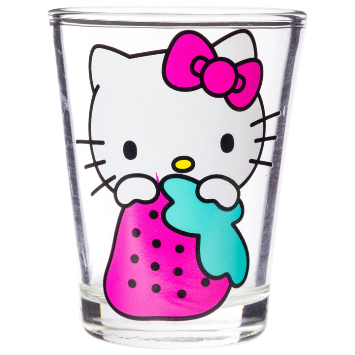 Silver Buffalo Sanrio Hello Kitty Fruit 4 Pack Mini Glass Set, 1.5 Ounces