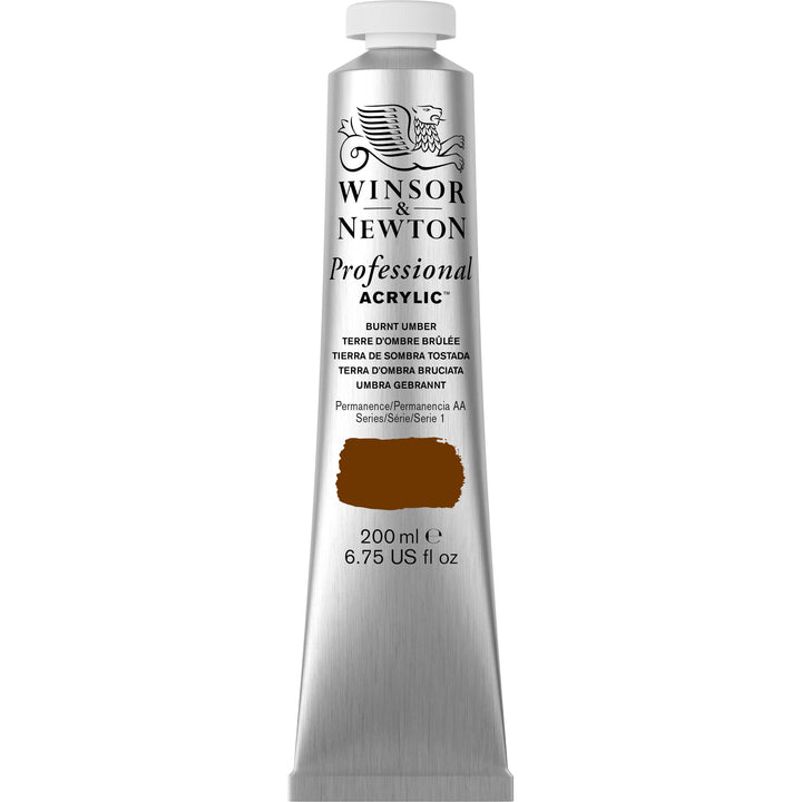 Winsor & Newton Professional Acrylic Paint, 200ml (6.75-oz) Tube, Burnt Umber 6.75-oz Tube