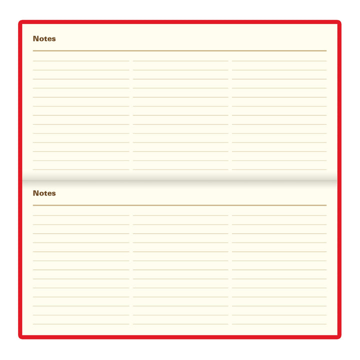 Letts of London® Belgravia 2025 Weekly/Monthly Appointment Book and Planner, 12 Months, January to December, Horizontal, Slim Size, 6.625" x 3.25", English, Red (C33SRD-25)