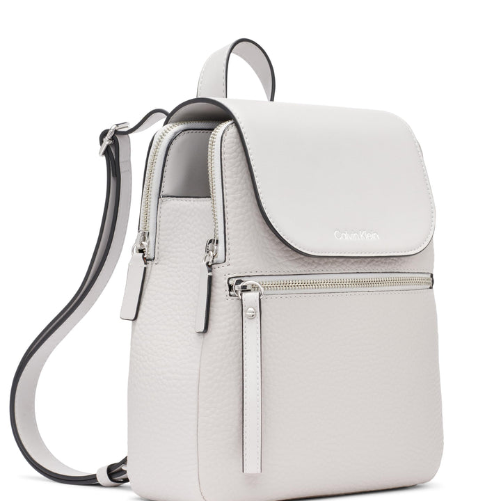 Calvin Klein Reyna Novelty Key Item Flap Backpack, Dove Grey