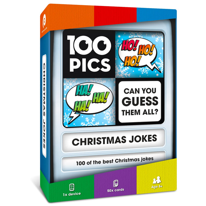 100 PICS Christmas Jokes Family Game - Secret Santa Stocking Stuffer and Travel Card Games