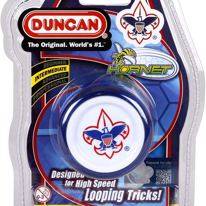 Duncan Toys Hornet Pro Looping Yo-Yo with String, Ball Bearing Axle and Plastic Body, Blue with White Cap