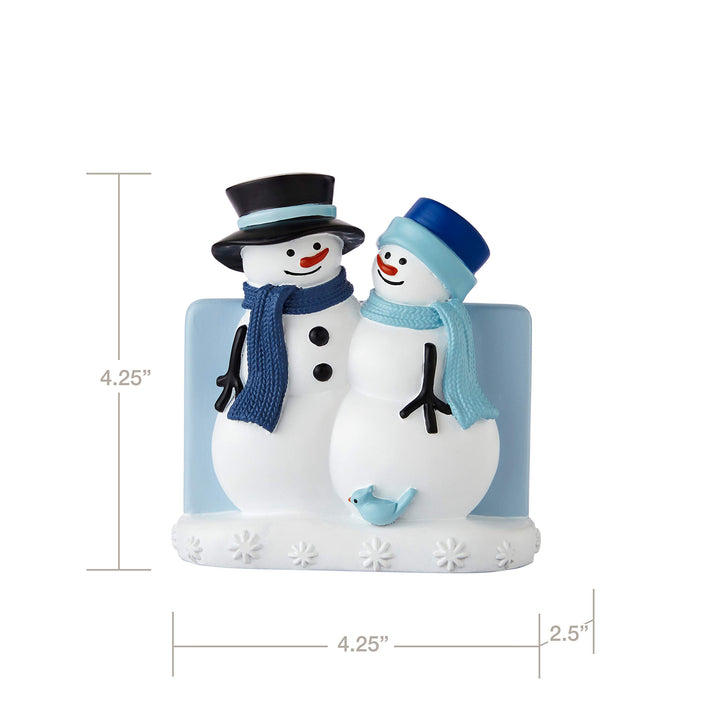 SKL Home Christmas Winter Friends Snowman Hand Towel 2pc Set for Bath/Kitchen & Gift, Blue Hand Towel Set