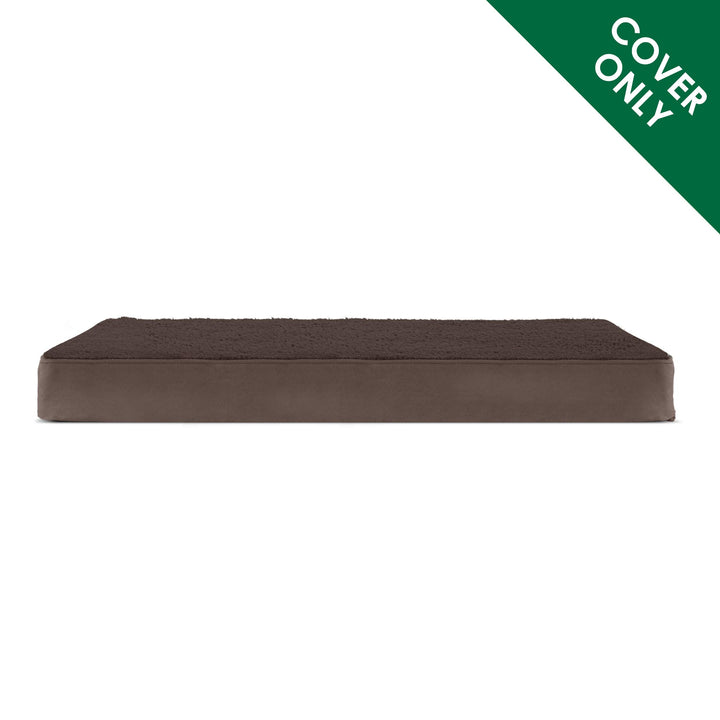 Furhaven Replacement Dog Bed Cover Terry & Suede Mattress, Machine Washable - Espresso, Large Terry & Suede (Espresso) 36.0"L x 27.0"W x 0.3"Th Cover Only