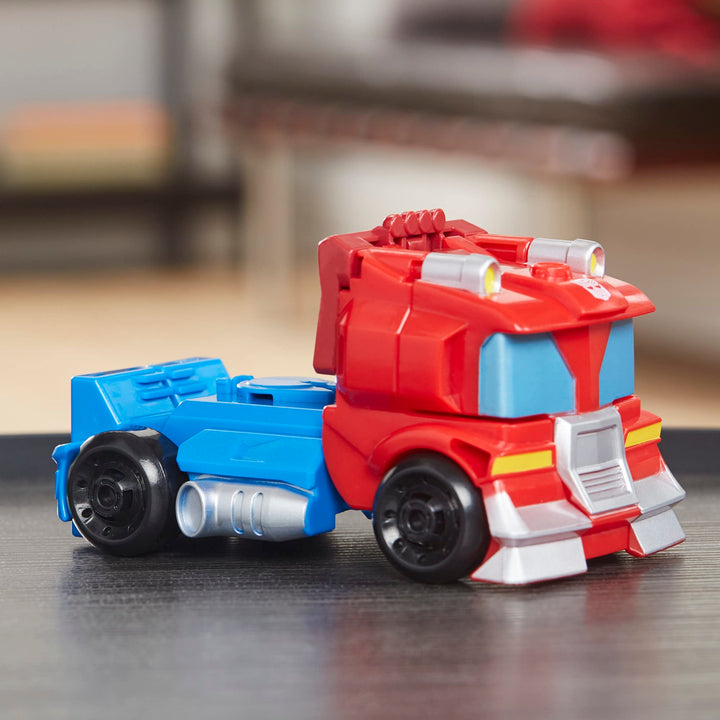 Transformers Playskool Heroes Rescue Bots Academy Team Optimus Prime, 4.5-Inch Action Figure, Kids Converting Robot Toy, Christmas Stocking Stuffers, Ages 3+