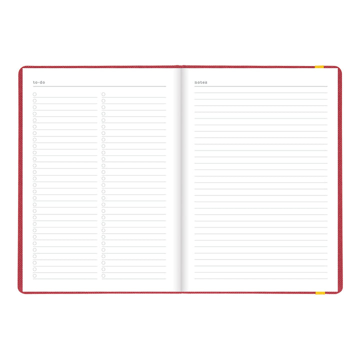 Letts of London Raw Weekly/Monthly Planner, 12 Months, January to December, 2024, Sewn Binding, A5 Size, 8.25" x 5.875", Multilingual, Berry (C082310-24)