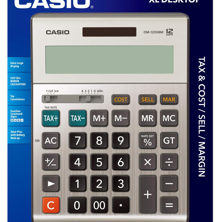 Casio DM-1200BM,Business Desktop Calculator, Extra Large Display