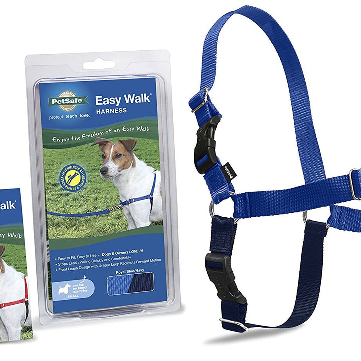 PetSafe Easy Walk No-Pull Dog Harness - The Ultimate Harness to Help Stop Pulling - Take Control & Teach Better Leash Manners - Helps Prevent Pets Pulling on Walks - Small, Royal Blue/Navy Blue