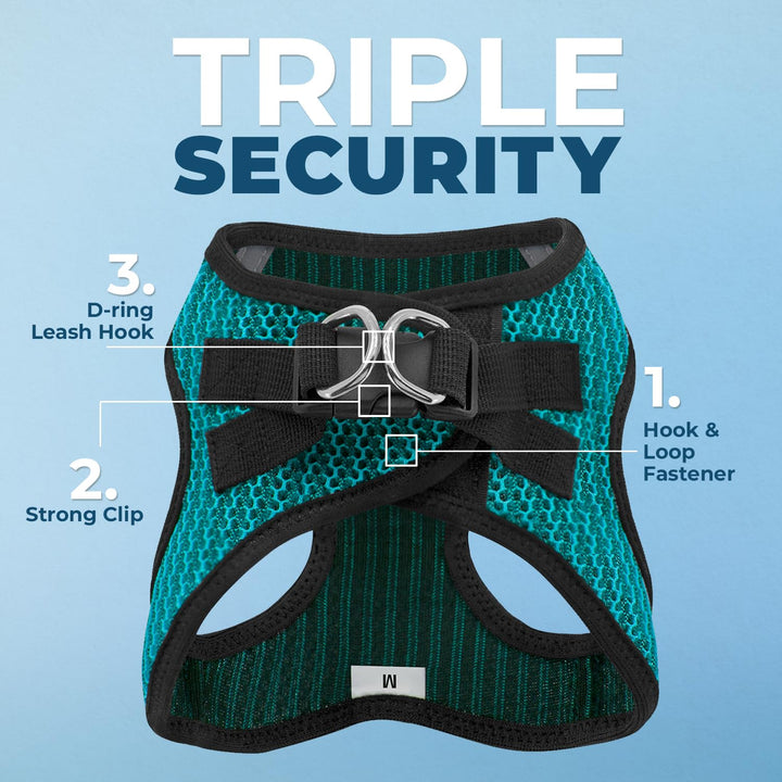 Voyager Step-in Air Dog Harness - All Weather Mesh Step in Vest Harness for Small and Medium Dogs by Best Pet Supplies - Turquoise (2-Tone), XL Harness (Turquoise 2-Tone) XL (Chest: 20.5 - 23")