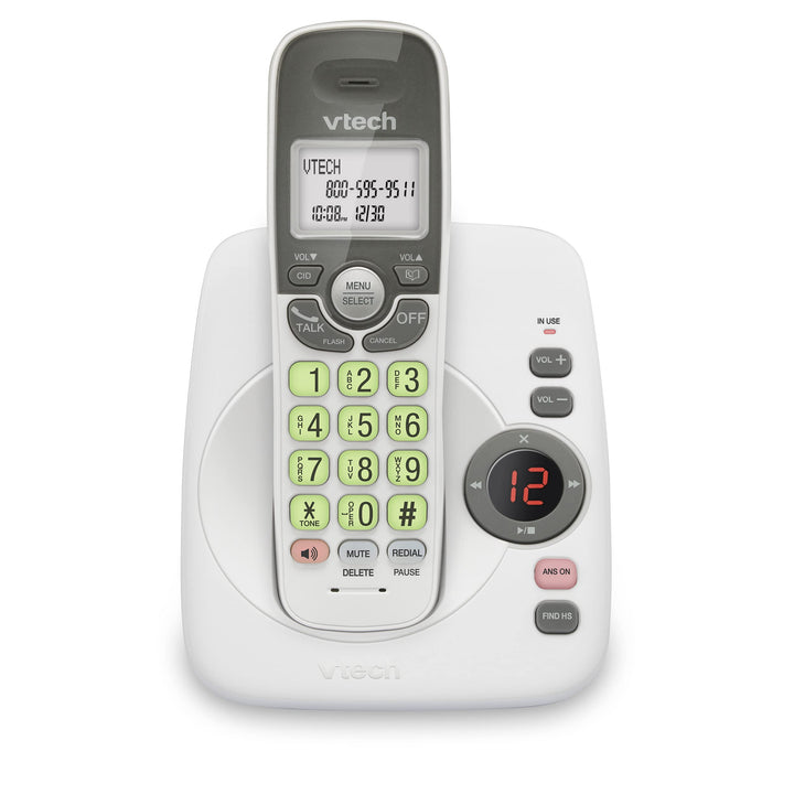 [New] VTech VG134 DECT 6.0 Cordless Home Phone with Bluetooth Connection, Digital Answering Machine, Backlit Display,Full Duplex Speakerphone, Caller ID/Call Waiting,1000 ft Range (White/Grey) CID + BT + A. Machine White