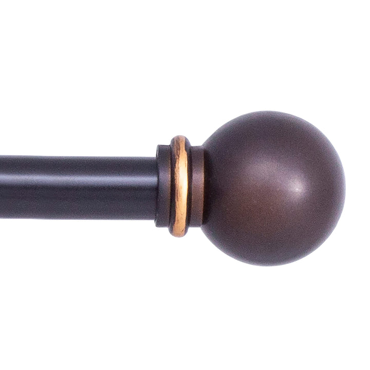 Kenney KN71700 Chelsea Ball End Standard Decorative Window Curtain Rod, 28-48" Adjustable Length, Oil Rubbed Bronze Finish, 5/8" Diameter Steel Tube, 1-Pack 28-48"