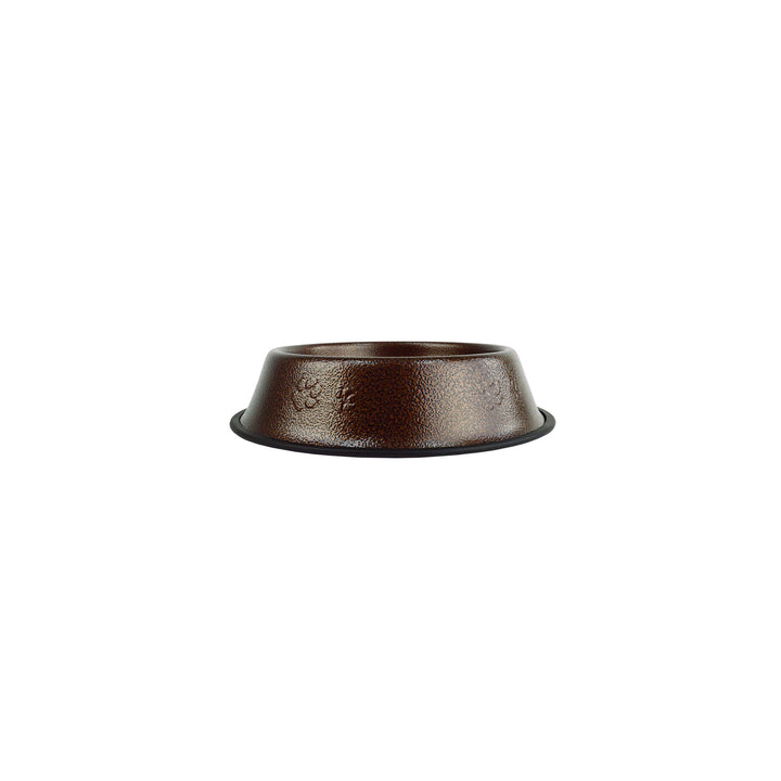 Platinum Pets Embossed Non-Tip Stainless Steel Cat/Dog Bowl, Small, Copper Vein