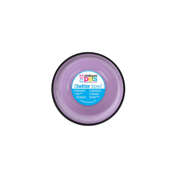 Platinum Pets Platinum Pets 1-Cup Embossed Non-Tip Cat Bowl, Sweet Lilac, X-Small