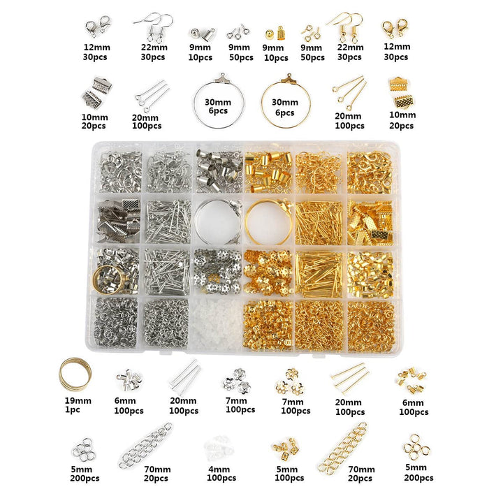 Expo International Jewelry 24 Gold/Silver Plated Items Findings Kit