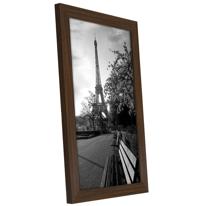 Americanflat 8x12 Picture Frame in Walnut - Engineered Wood Photo Frame with Shatter-Resistant Glass, Hanging Hardware, and Easel for Wall and Tabletop Display