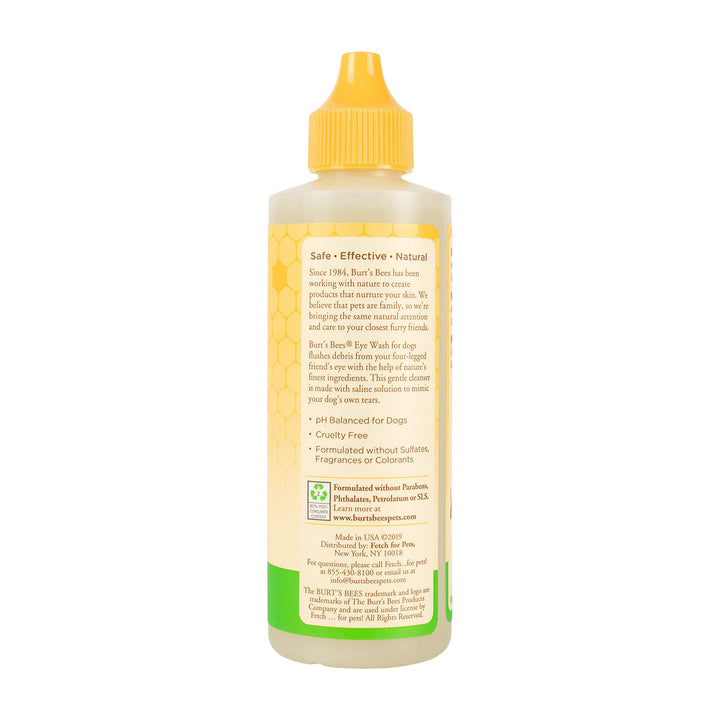 Burt's Bees for Pets Natural Eye Wash with Saline Solution | Eye Wash Drops for All Dogs and Puppies | Dog Eye Cleaner Eye Wash | Cruelty Free, Made in USA, 4 Oz -2 Pack 4 Fl Oz (Pack of 2)