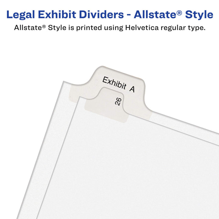 Avery Collated Legal Exhibit Dividers, Allstate Style, 176-200, Side Tab, 8.5 x 11 inches, 1 Set (82190)