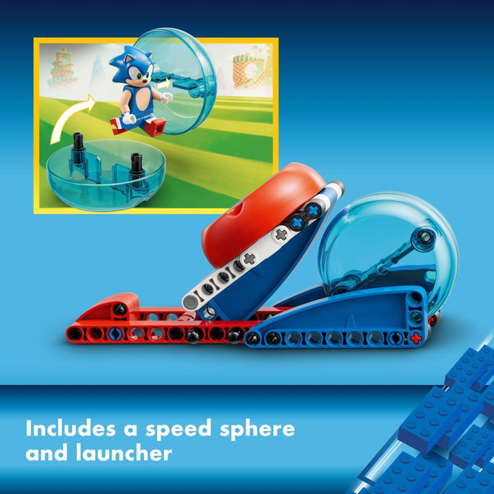 LEGO Sonic the Hedgehog Sonic’s Speed Sphere Challenge 76990 Building Toy Set, Sonic Playset with Speed Sphere Launcher and 3 Sonic Figures, Fun Birthday Gift for Young Fans Ages 6 and Up Blue