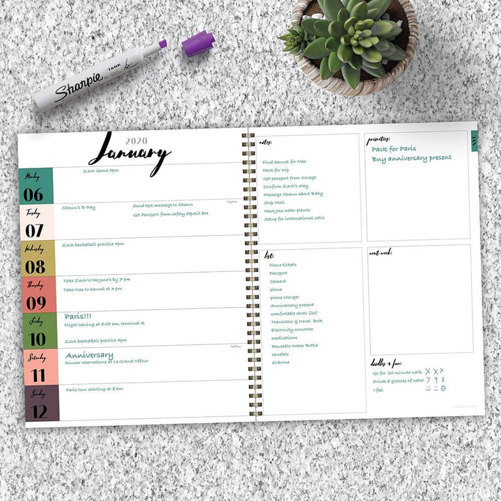 2020 Plum Year Large Weekly Monthly Planner