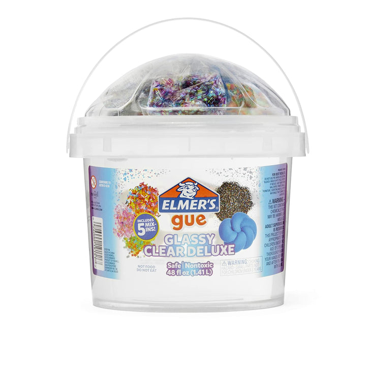 Elmer's Gue Premade Includes 5 Sets of Slime Add-ins, 3 Lb. Bucket, Glassy Clear