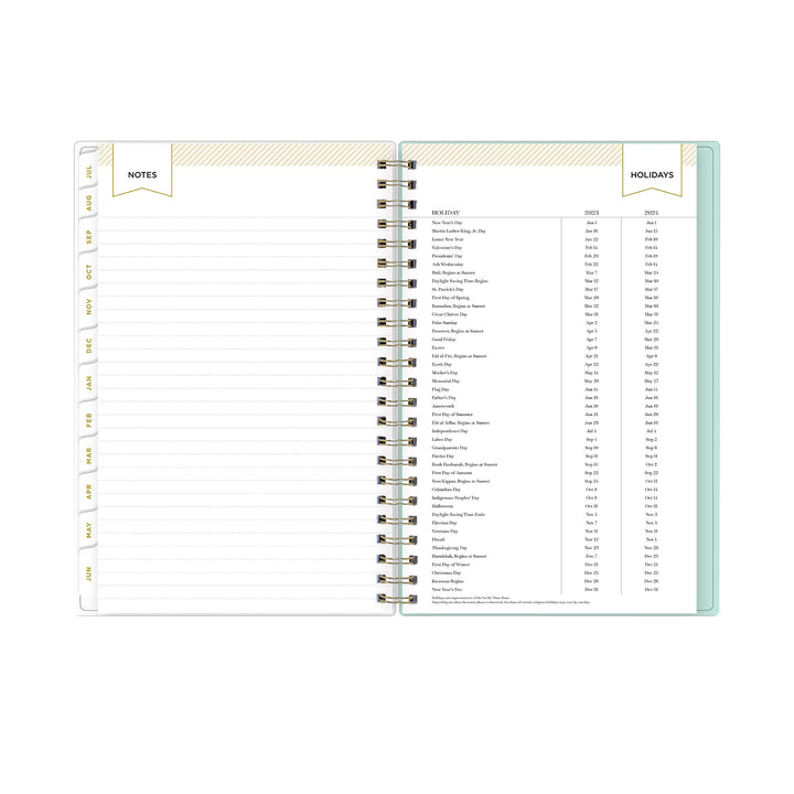 Blue Sky Day Designer for 2023-2024 Academic Year Weekly and Monthly Planner, 5' x 8', Frosted Cover, Wirebound, Secret Garden Mint (137900-A24) 5" x 8" Old Version