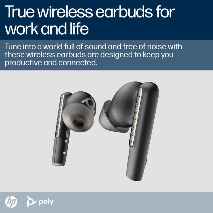 Poly Voyager Free 60 UC True Wireless Earbuds (Plantronics) – Noise-Canceling Mics for Clear Calls – ANC – Portable Charge Case – Compatible w/iPhone, Android, PC/Mac, Zoom, Teams –  Exclusive Earbuds + Charge Case + BT700 Adapter Standard