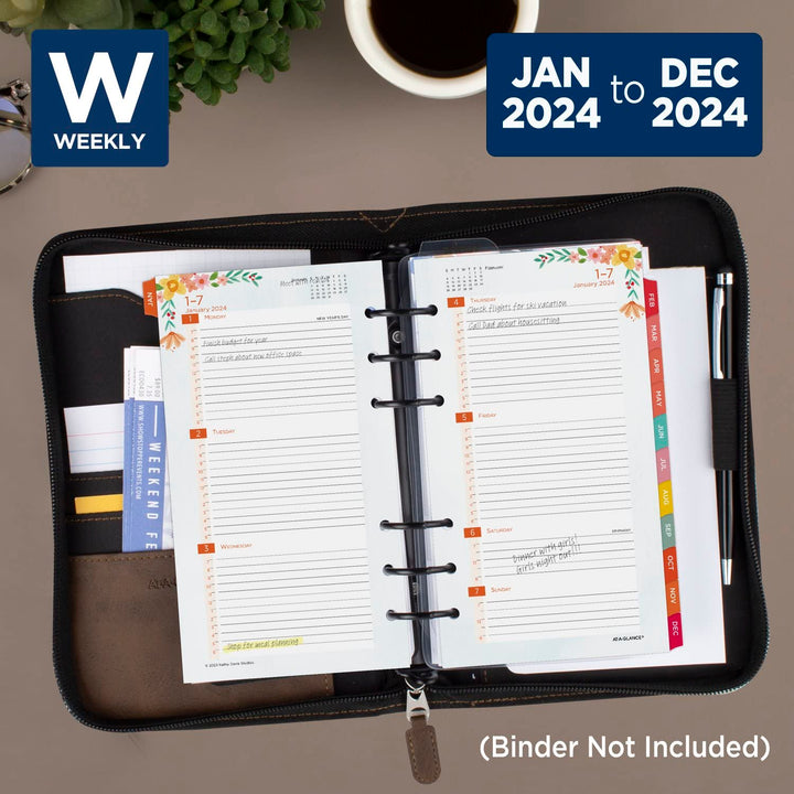 AT-A-GLANCE 2024 Daily & Monthly Planner Refill, 52111 Day-Timer, 5-1/2" x 8-1/2", Size 4, Desk Size, Kathy Davis (KD81-125-24) 2024 Old Edition