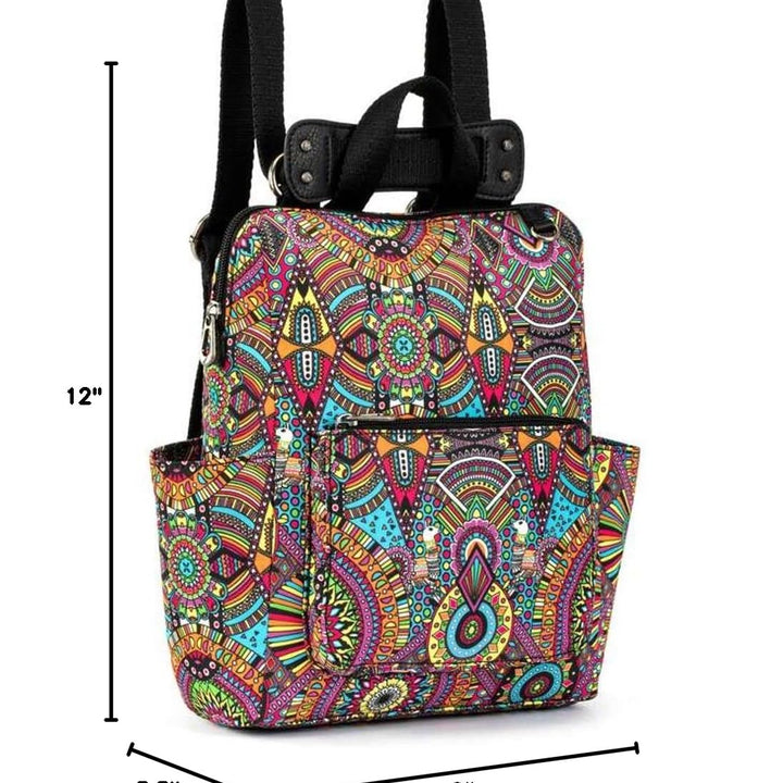 Sakroots Womens Eco-twill Eco Twill Loyola Small Convertible Backpack, Rainbow Wanderlust, One Size US