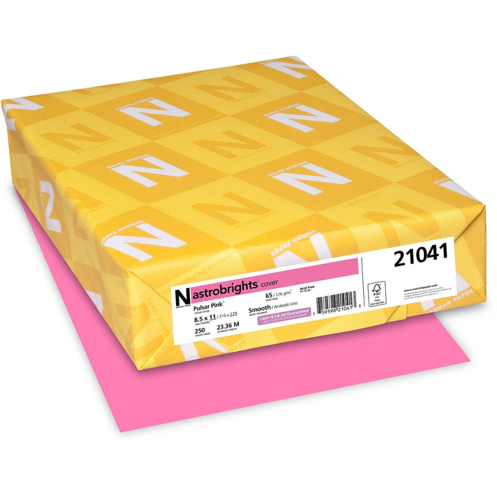 Astrobrights® Colored Card Stock, Bright Color Cover Paper, 8 1/2" x 11", FSC® Certified, 65 Lb, Pulsar Pink™, 250 Count (Pack of 1) 250 Count (Pack of 1) Kraft Wrap