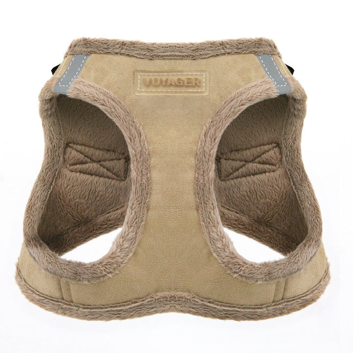 Voyager Step-In Plush Dog Harness – Soft Plush, Step In Vest Harness for Small and Medium Dogs by Best Pet Supplies - Harness (Latte Suede), XS (Chest: 13 - 14.5") Harness (Latte Suede) XS (Chest: 13 - 14.5")