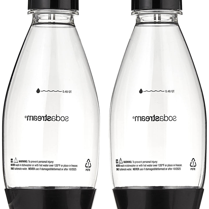 SodaStream 0.5L Slim Black Carbonating Bottles (Pack of 2) Slim Carbonating Bottles Black 1/2L Pack Of 2