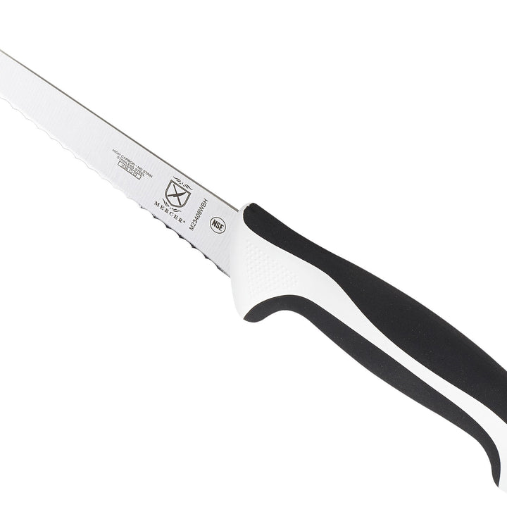 Mercer Culinary White Millennia Handle, 6" Utility Knife (Wavy Edge) Wavy Edge Utility Knife 6" Utility Knife (Wavy Edge)