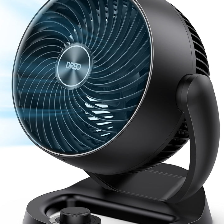 Dreo Fan for Bedroom, 12 Inches, 70ft Powerful Airflow, 28db Quiet Table Air Circulator Fans for Whole Room, 120° Adjustable Tilt, 3 Speeds, Desktop Fan for Home, Office, Kitchen Black