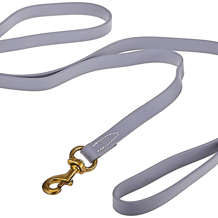 J&J Dog Supplies Biothane Dog Leash, 3/4" Wide by 6' Long, Gray