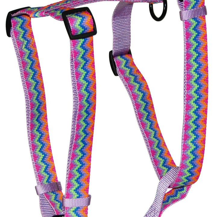 Hamilton Adjustable Comfort Nylon Dog Harness, Lavender Multi-Colored Weave Pattern, 1" x 30-40" Weave - Lavender Large, 1" x 30-40"