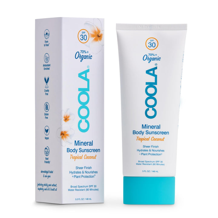 COOLA Organic Mineral Sunscreen Sunblock Body Lotion, Dermatologist Tested Skin Care for Daily Protection, Vegan and Gluten Free, 5 Fl Oz SPF 30