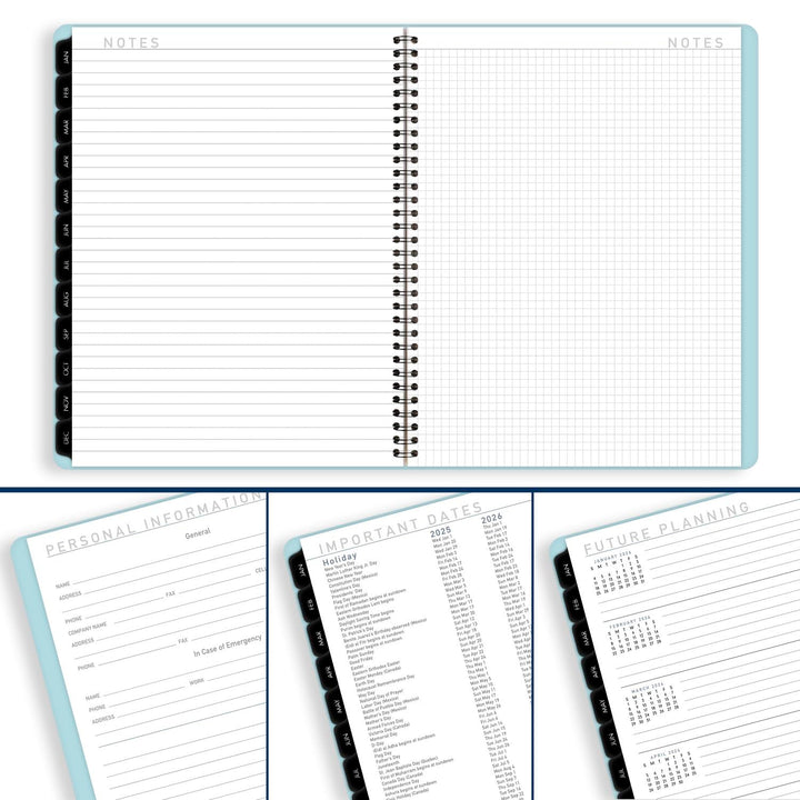 AT-A-GLANCE 2025 Planner, Weekly & Monthly, 8-1/4" x 11", Large, Contemporary Lite, Sky Blue (7095XL3825) 2025 New Edition