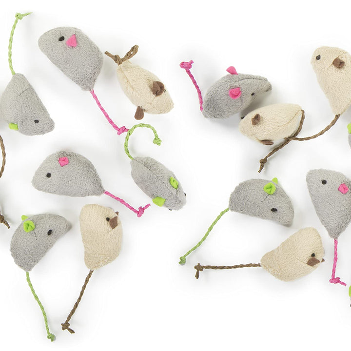 SmartyKat (20 Count) Skitter Critters Value Pack Catnip Cat Toys - Gray/Cream, 20 Count
