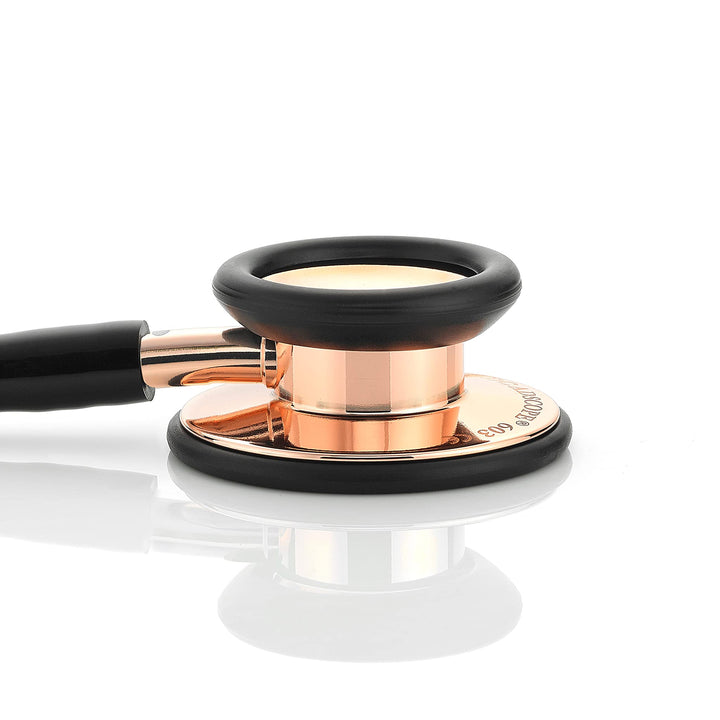 ADC Adscope 603 Clinician Stethoscope with Tunable AFD Technology, 31 inch Length, Rose Gold Black Rose Gold with Black Tubing