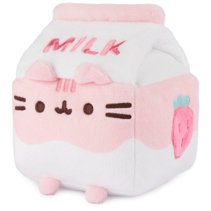 GUND Pusheen Strawberry Milk Plush Cat Stuffed Animal for Ages 8 and Up, Pink/White, 6”