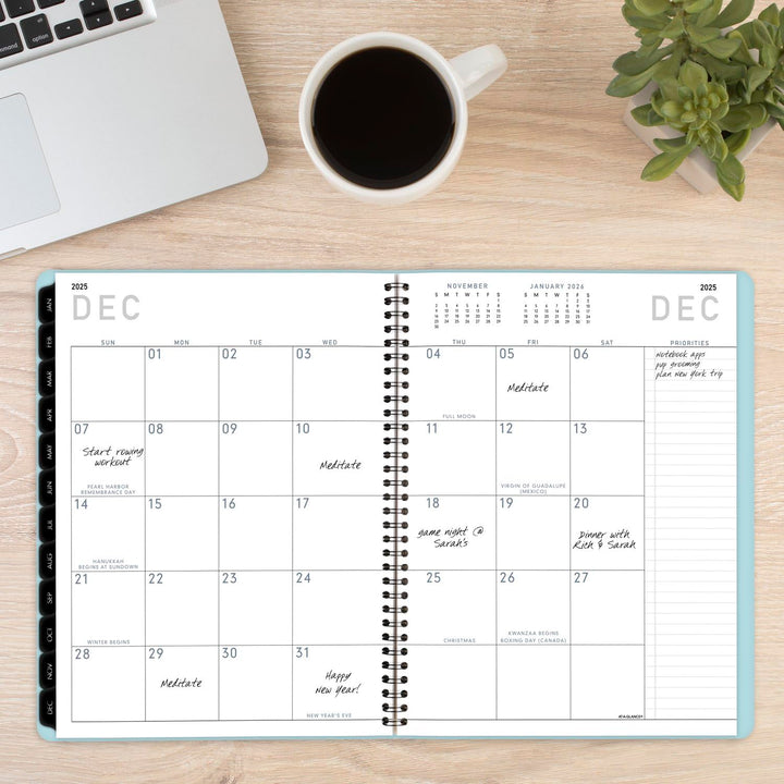 AT-A-GLANCE 2025 Planner, Weekly & Monthly, 8-1/4" x 11", Large, Contemporary Lite, Sky Blue (7095XL3825) 2025 New Edition