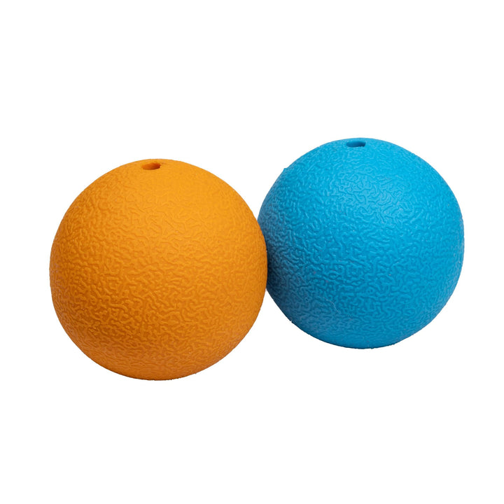 Basics Squeaker Toy Dog Balls, 3-Inch, 2-Pack, Blue, Orange Squeaker Balls (Pack of 2) 3 inch