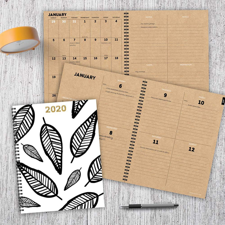 2020 Sketch Leaves Large Weekly Monthly Planner