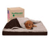 Furhaven Cooling Gel Dog Bed for Medium/Small Dogs w/ Removable Washable Cover, For Dogs Up to 35 lbs - Berber & Suede Blanket Top Mattress - Espresso, Medium
