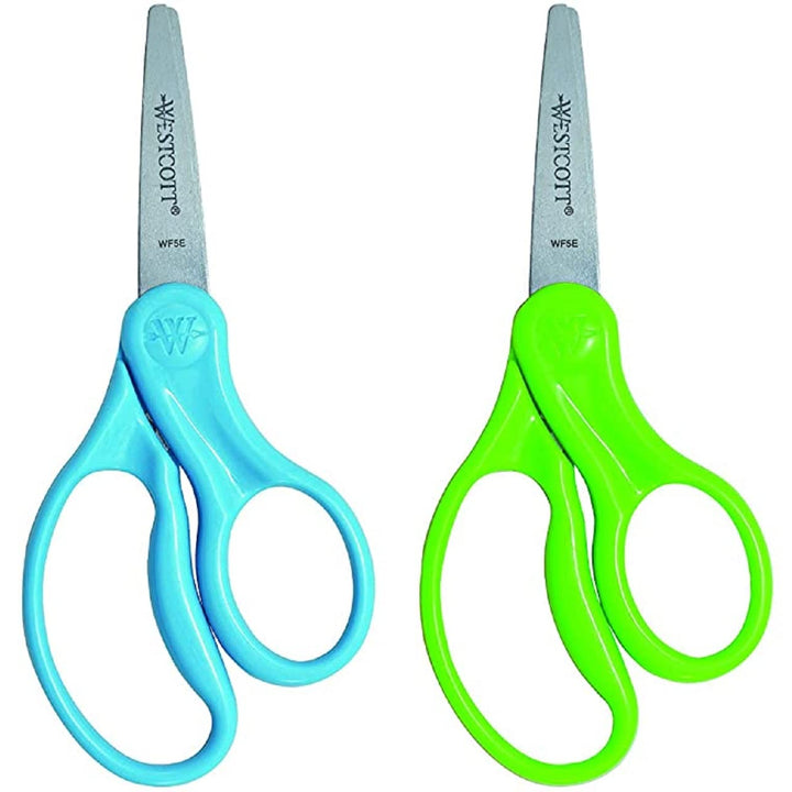 Westcott Right- & Left-Handed Scissors For Kids, 5’’ Pointed Safety Scissors, Assorted, 12 Pack (13141)