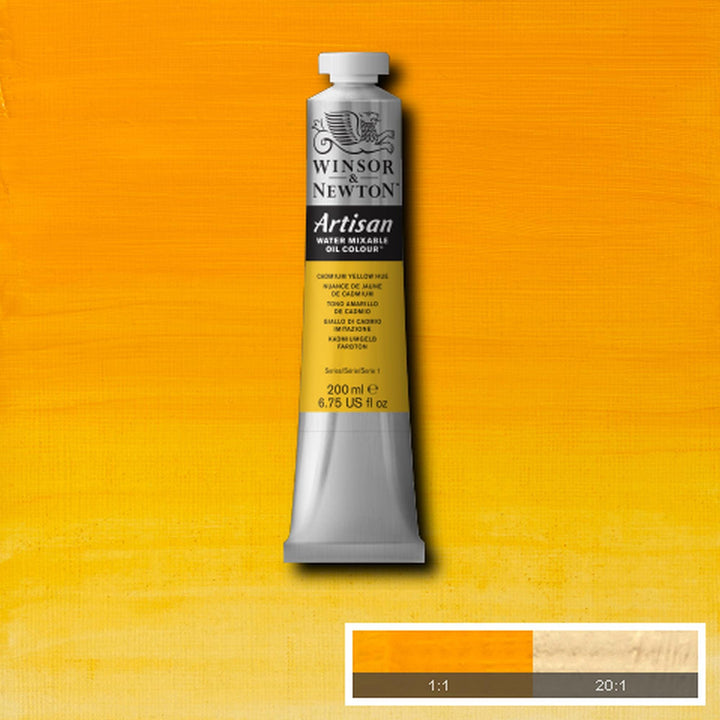 Winsor & Newton Artisan Water Mixable Oil Colour, 6.75-oz (200ml), Cadmium Yellow Hue 200-ml Tube